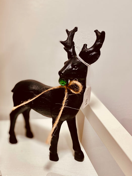 Reindeer Sculpture Stone (assorted Ribbon Color)